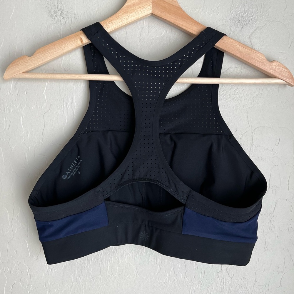 Like New Athleta black high neck bikini top sports bra top small Supportive CUTE - Picture 5 of 7
